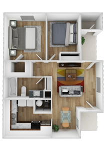 The Oleander - Two Bedroom / One Bath*